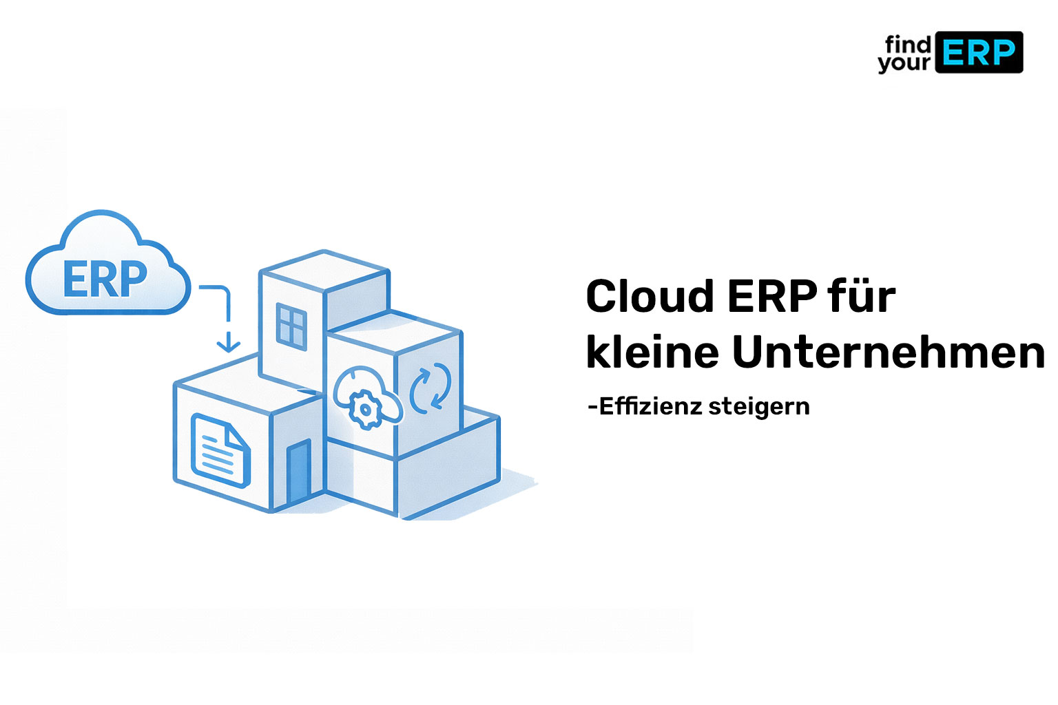 Kleines Unternehmen verbunden mit Cloud-ERP-System im Flat-Design.